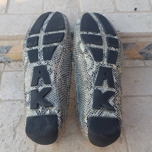 AK Anne Klein Gold & Pewter Leather Snakeskin Pattern Loafers/Flats -Size 7 - Picture 6 of 7